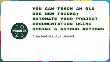 Tutorials - Olga Matoula, Aya Elsayed: Automate Documentation with Sphinx & GitHub Actions