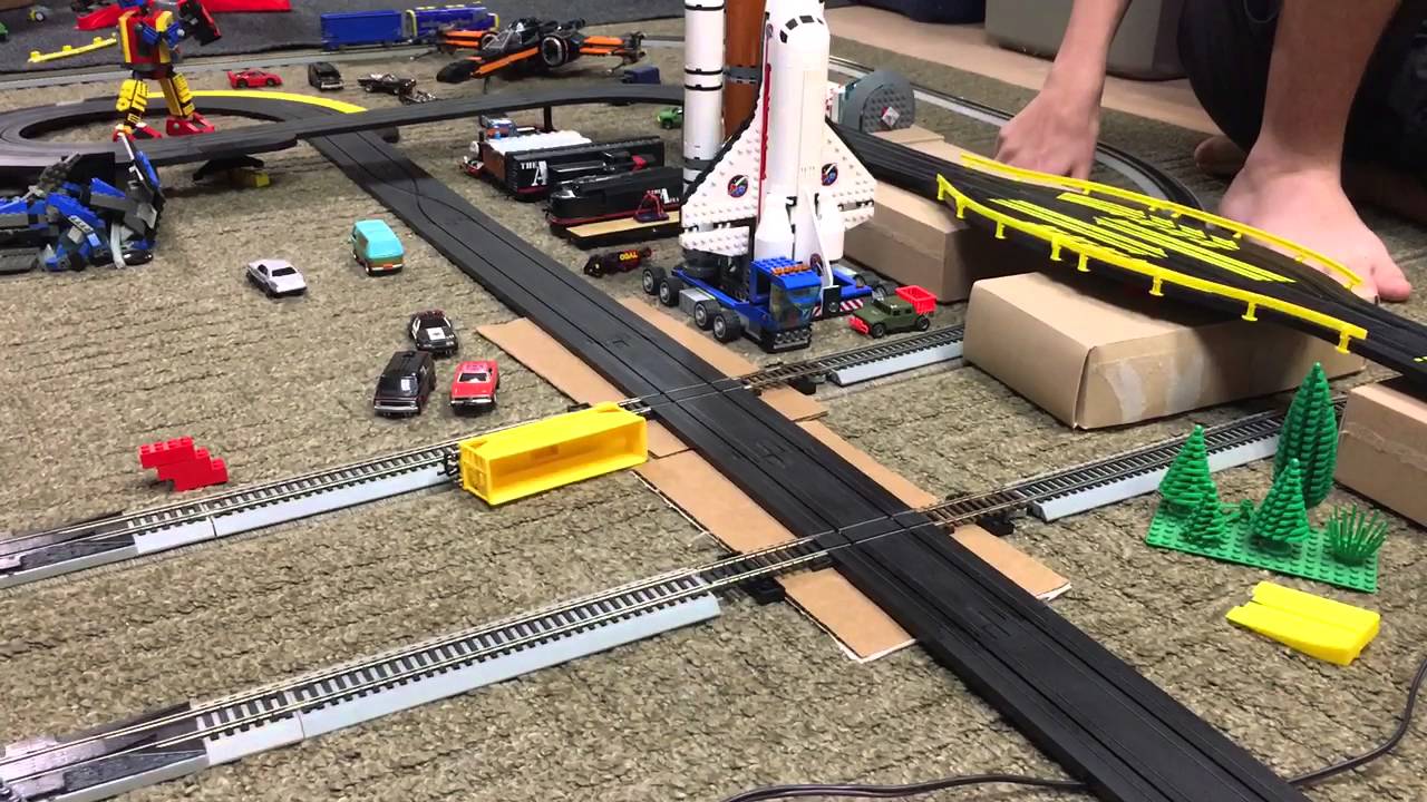 Slot car and train crashes HO Scale Chuggington YouTube