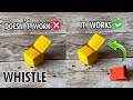 Origami Whistle 😱❌ vs ✅ | This One REALLY Works!