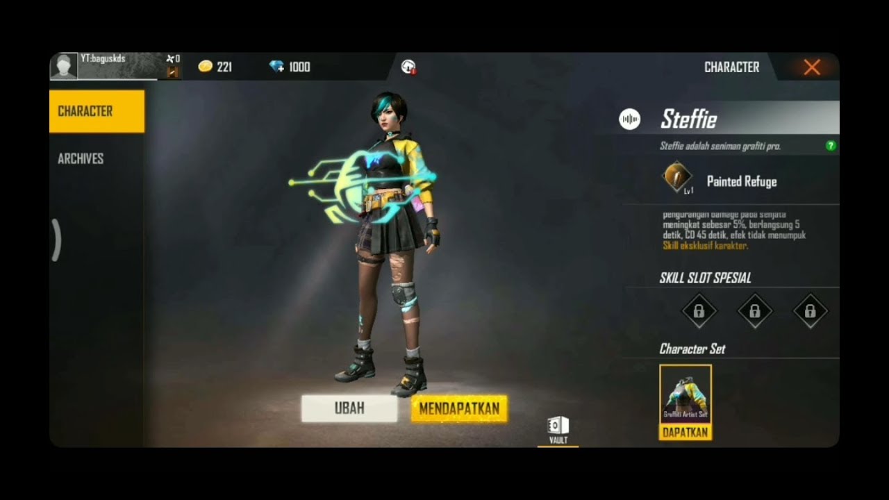 Giveawaydiamond Character Baru Stefie Garena Free Fire Youtube