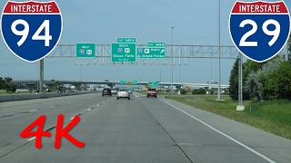 ⁴ᴷ Interstates 29 & 94 (Fargo, ND) north/westbound [4K VIDEO] @roadwaywiz