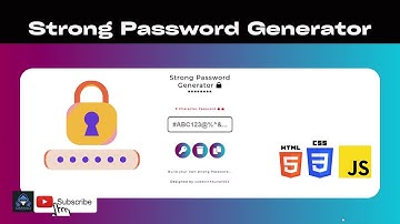 Strong Password generator using javascript | html | css