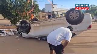 Car Accident Due To Driver's Drowsiness | Passengers Escaped Without Injury In Koraput