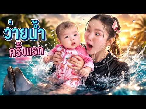 ไดเม่ 4 เดือน ว่ายน้ำครั้งแรก! น่ารักจนใจละลาย 💦 [เอิร์นไดเม่]