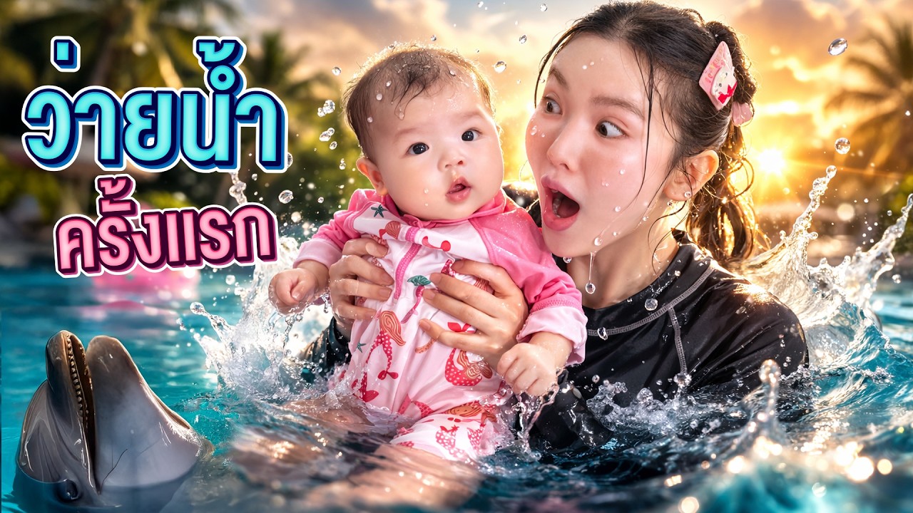 ไดเม่ 4 เดือน ว่ายน้ำครั้งแรก! น่ารักจนใจละลาย 💦 [เอิร์นไดเม่]