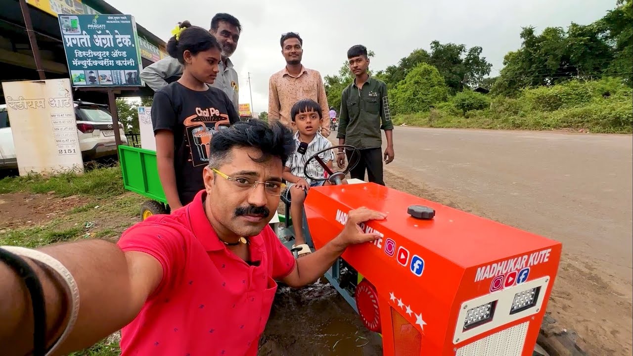 mini tractor pe channel ka naam laga diya 🫢