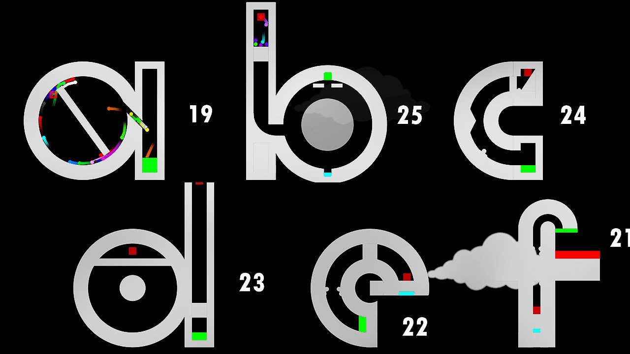 The Alphabet Marble Race in Algodoo - Thc Game Mobile - YouTube