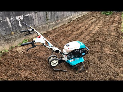 家庭菜園]クボタ.管理機TMS30で畑を耕運して、ジャガイモの植え付け