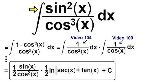 Calculus 2: How Do You Integrate? (105 of 300) Find the Integral of {[sin^2(x)]/[cos^3(x)]}dx=?