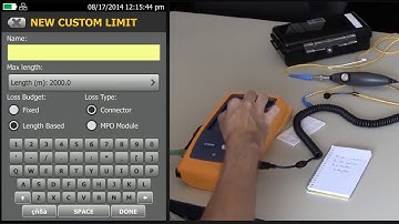 Custom Connector Splice Fiber loss limits in the CertiFiber® Pro: By Fluke Networks