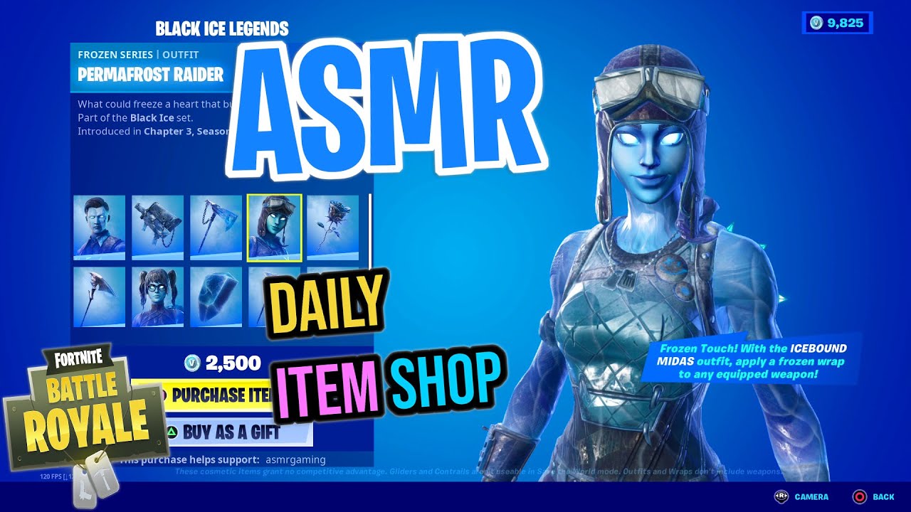 ASMR Fortnite NEW Black Ice Legends Skin Bundle! Relaxing Whispering 😴💤