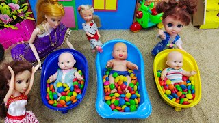 Baby Doll bathing Gems chocolate /magic mixing candy/Barbie show tamil