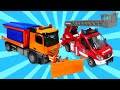 Машины-помощники: Пожарная машина и Снегоуборочная машина. Видео для мальчиков про большие машинки