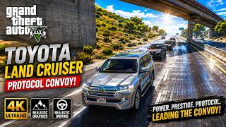 Toyota Land Cruiser 200 Protocol Convoy Drive in GTA 5 | Realistic Traffic  #GTA5 #landcruiser screenshot 1