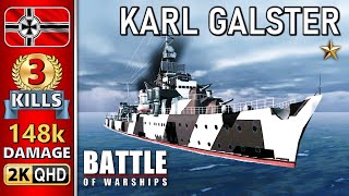 Battle Of Warships  Karl Galster  3 Kills  148k Damage 