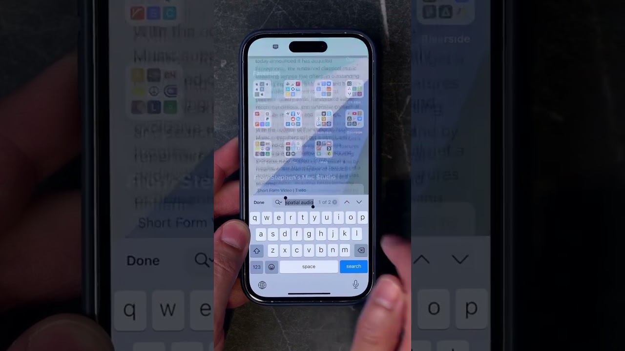 Поиск на веб-странице с помощью iPhone Safari