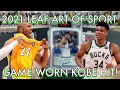 EPIC KOBE GAME USED PATCH! GIANNIS AUTO SSP!! | 2021 Leaf Art of Sport Hobby Box Opening