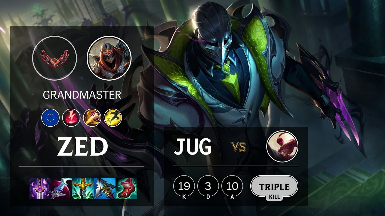 Zed Jungle vs Lee Sin - EUW Grandmaster Patch 12.2