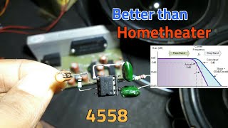 POWERFUL low pass filter with 4558 | only bass | 4558 ic bass circuit | stk4141 | tda2030 | Hindi