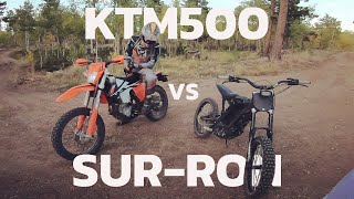 KTM 500 EXC vs. SUR-RON X  | Electric Dirt Bike Ride
