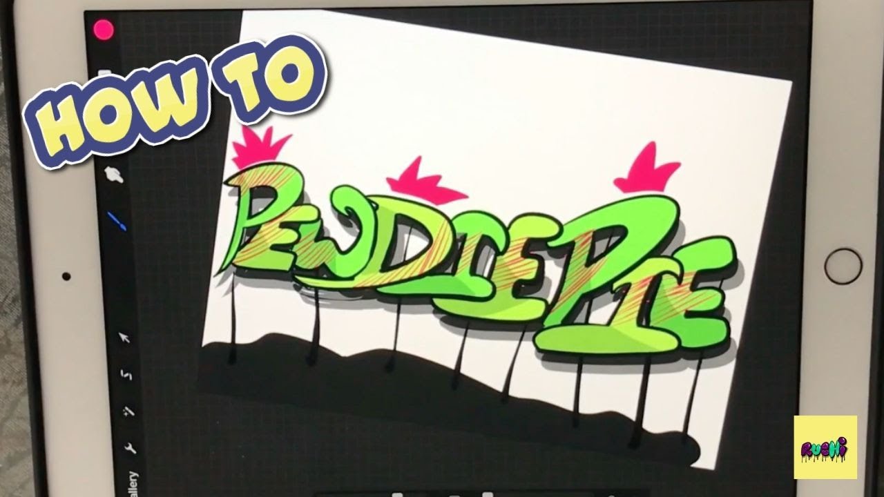 How to draw Grafitti on ipad Procreate iPad app? PewDiePie Grafitti