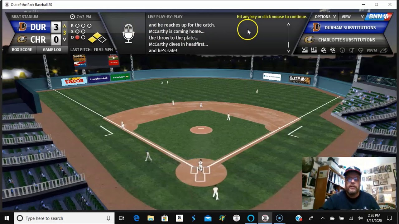 OOTP19 Charlotte Knights Double Header vs Durham