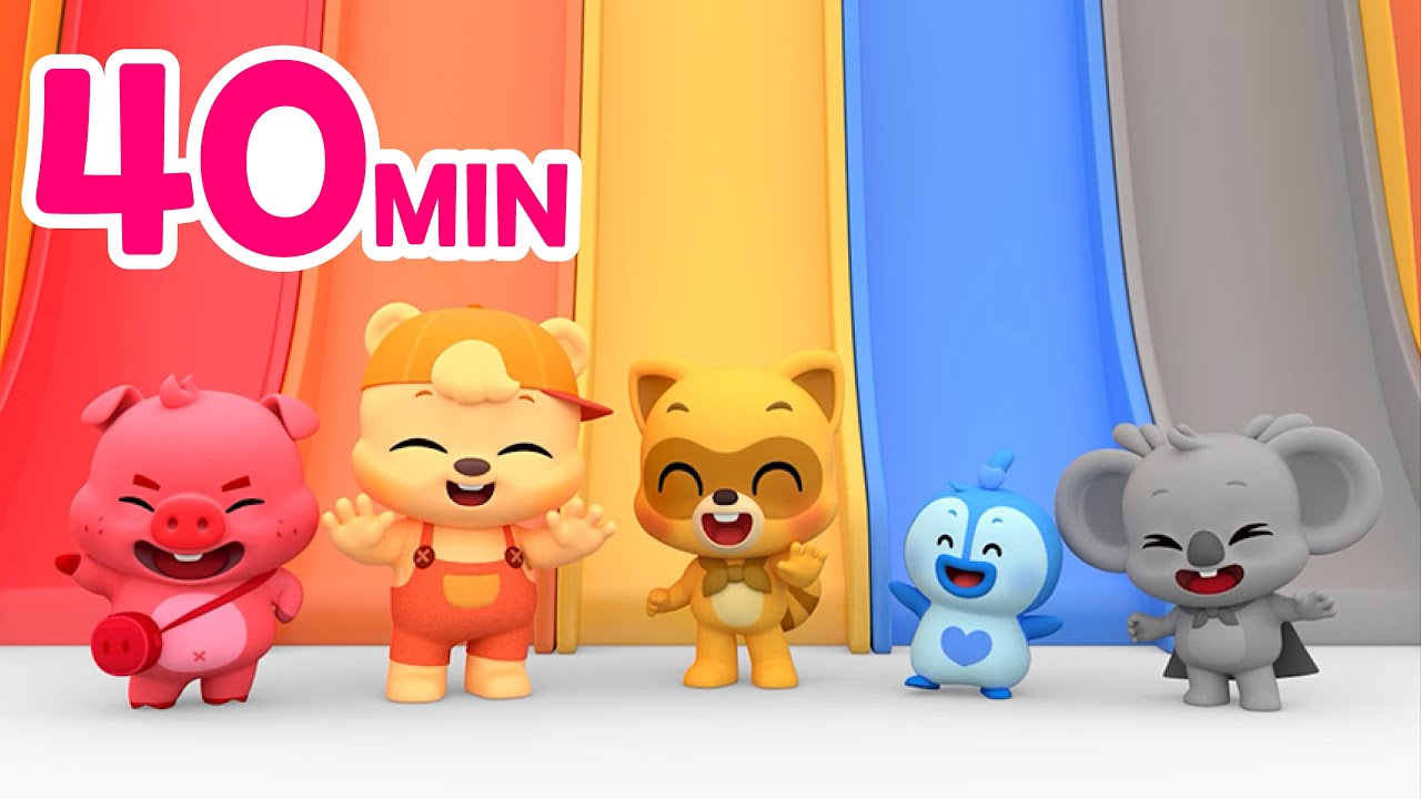 Aprende Colores con Tobogán y Más 3D🌈🖍️| Colores para Niños | Recopilación 40min | Lotty Friends