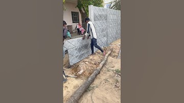 Precast readymade concrete compound boundary wall fins of 7 feet height are fixed in this way#rcc