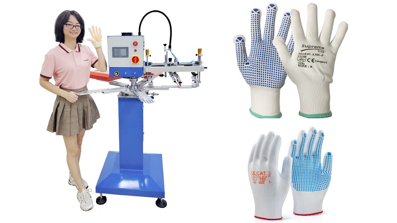 simple octopus PVC ink silicone printing machine for glove dotting