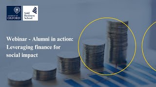 Webinar: Alumni in action - Leveraging finance for social impact
