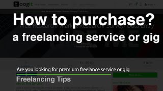 How to purchase a freelancing service or gig