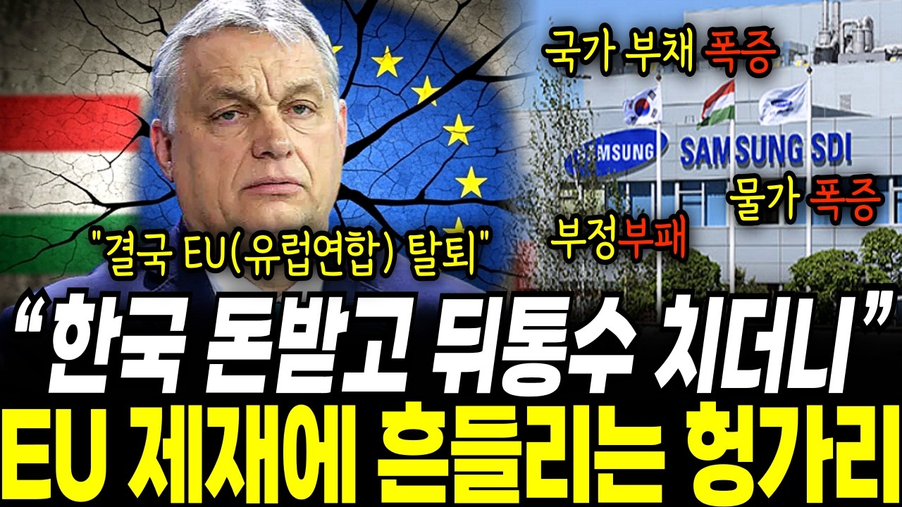 헝가리 경제의 처참한 몰락! 한국 기업 뒤통수, 유럽연합 EU도 손절하고 경제가 초토화된 충격적 이유