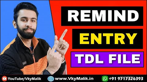 Remind Entry TDL File in Tally Prime | Tally Prime All TDL Free Download | All TDL For Tally Prime