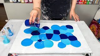 Unbelievable! Create an acrylic Swipe technique in 10 minutes🔵Acrylic pouring