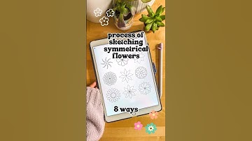 Process of Sketching Symmetrical Flowers in Procreate #shorts #procreate