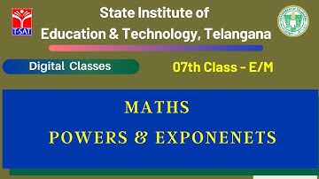 SIET 7th Class (EM) || MATHS (EM) - POWERS & EXPONENETS || T-SAT