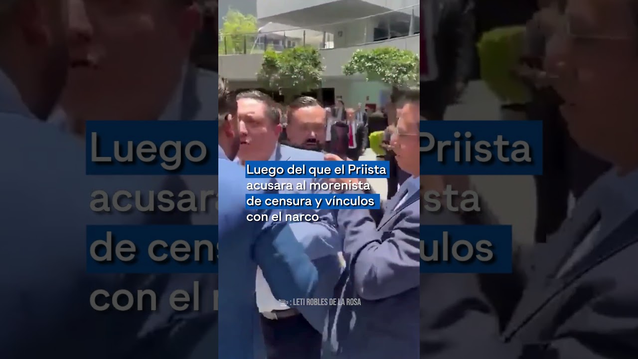 PLEITO en el patio del Congreso: Diputados de Morena y PRI se enfrentan a insultos y empujones
