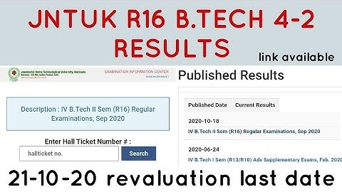 JNTUK B TECH 4-2 R16 RESULTS LINK # JNTUK#BTECH
