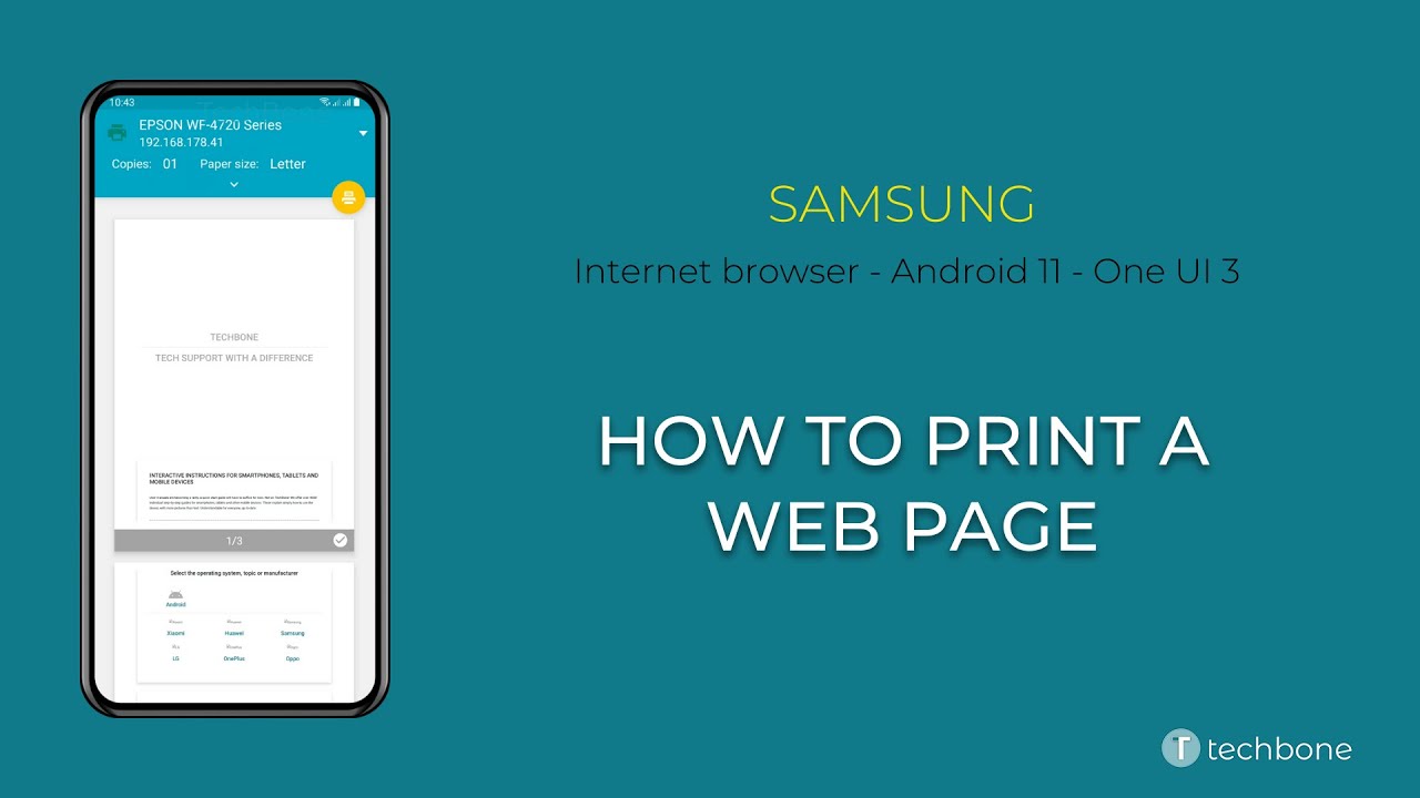 How Print a Web page - Samsung Internet 11 - UI 3] - YouTube