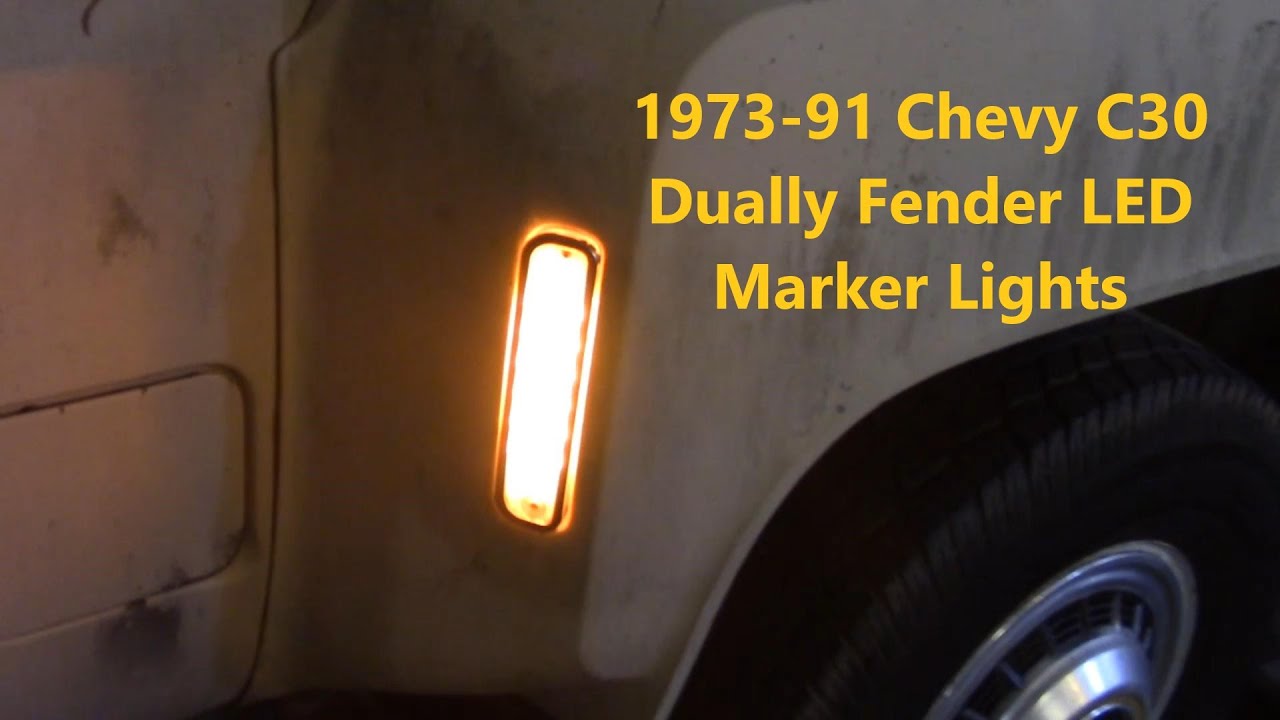 73 91 Chevy C30 Led Dually Fender Marker Lights Youtube 