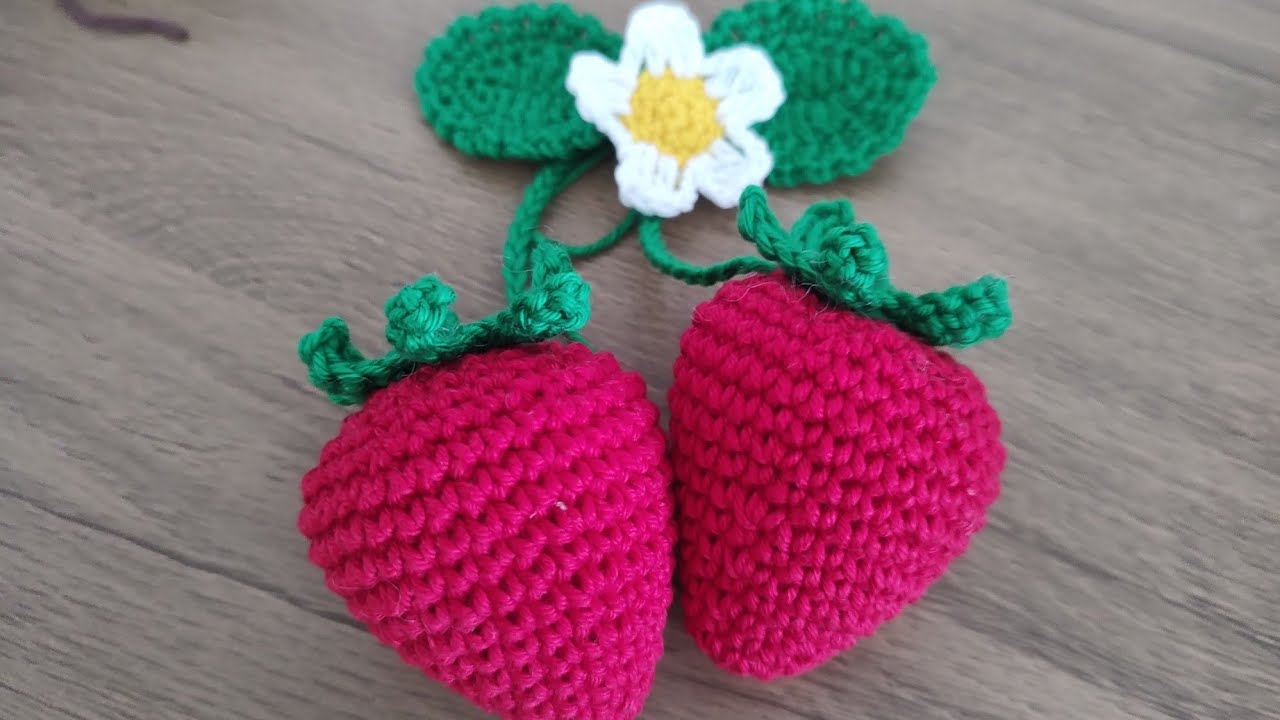 Morango em crochê passo a passo 🍓