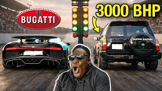 MODIFIED *3000 HP* NISSAN PATROL vs BUGATTI - SHOCKING RESULTS!