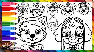 Drawing and Coloring All The Characters from Paw Patrol ❄♻ Drawings for Kids