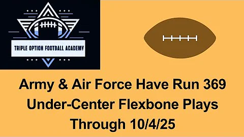 Army & Air Force Have Run 369 Under-Center Flexbone Plays Through 10/4/25