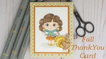 Fall Thank You Card | Sweet November Digital Stamps | Tri-Blend Marker Coloring Tutorial