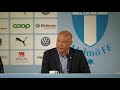 Presskonferens efter MFF – Ballymena United FC