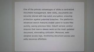 Efficiency Unlocked How VDRs Streamline Business Workflows