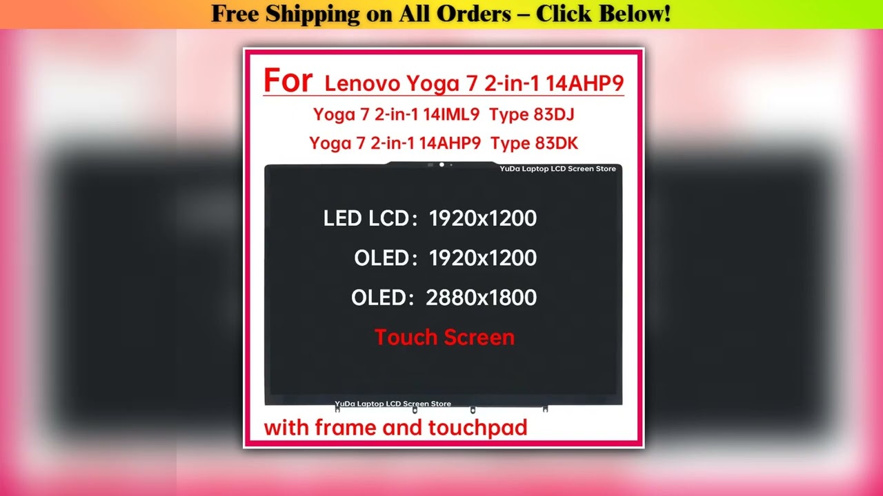 14 Inch Touch Screen For Lenovo Yoga 7 2-in-1 14IML9 Yoga 7 2-in-1 14AHP9 LCD Display