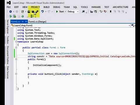 Part1 ເຊື່ອມຕໍ່ຖານຂໍ້ມູນ SQL Server ດ້ວຍພາສາ CShap