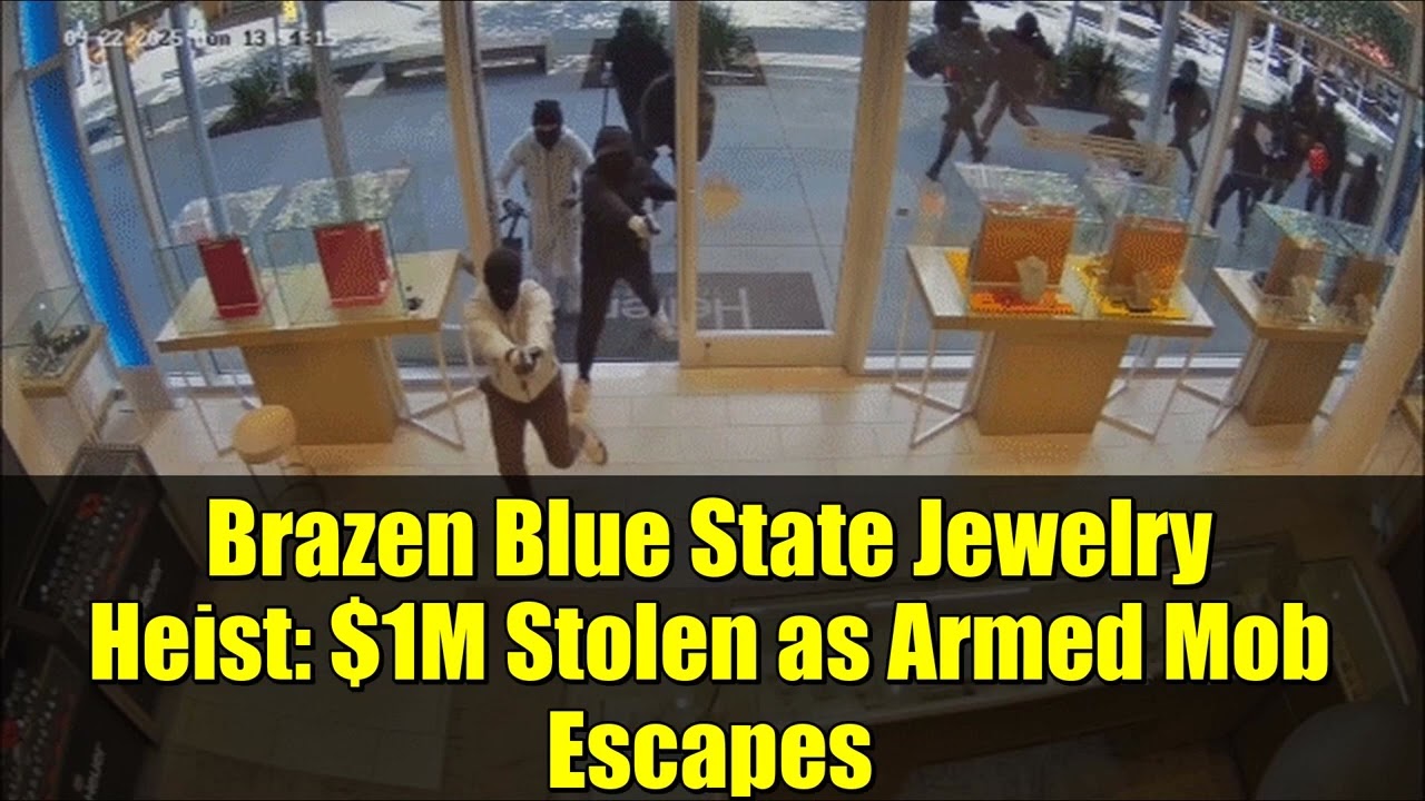 Наглое ограбление ювелирного магазина Blue State: вооруженная толпа скрылась с места преступления...